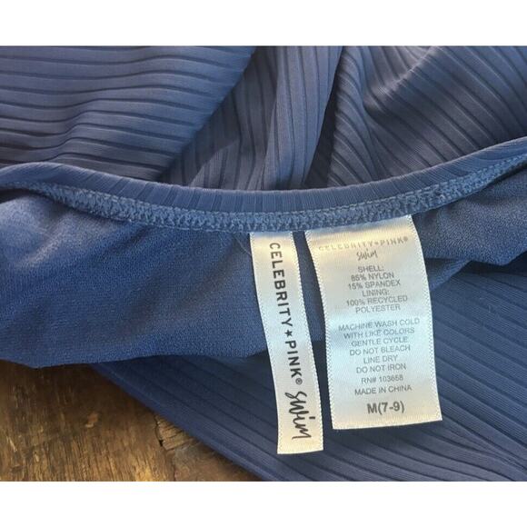 Celebrity Pink storm blue Bodycon Surf Suit L/S One Piece Size medium (7-9) - Picture 11 of 14